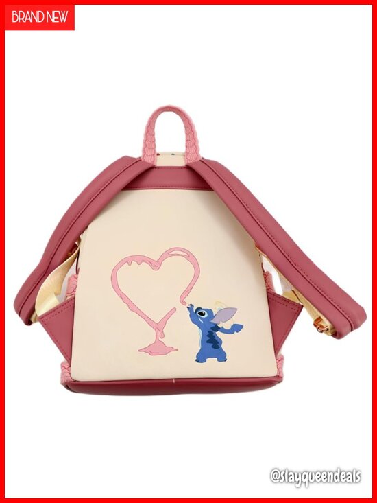 Loungefly Lilo & Stitch Mini Backpack Faux Leather Sprinkles Hearts Cake